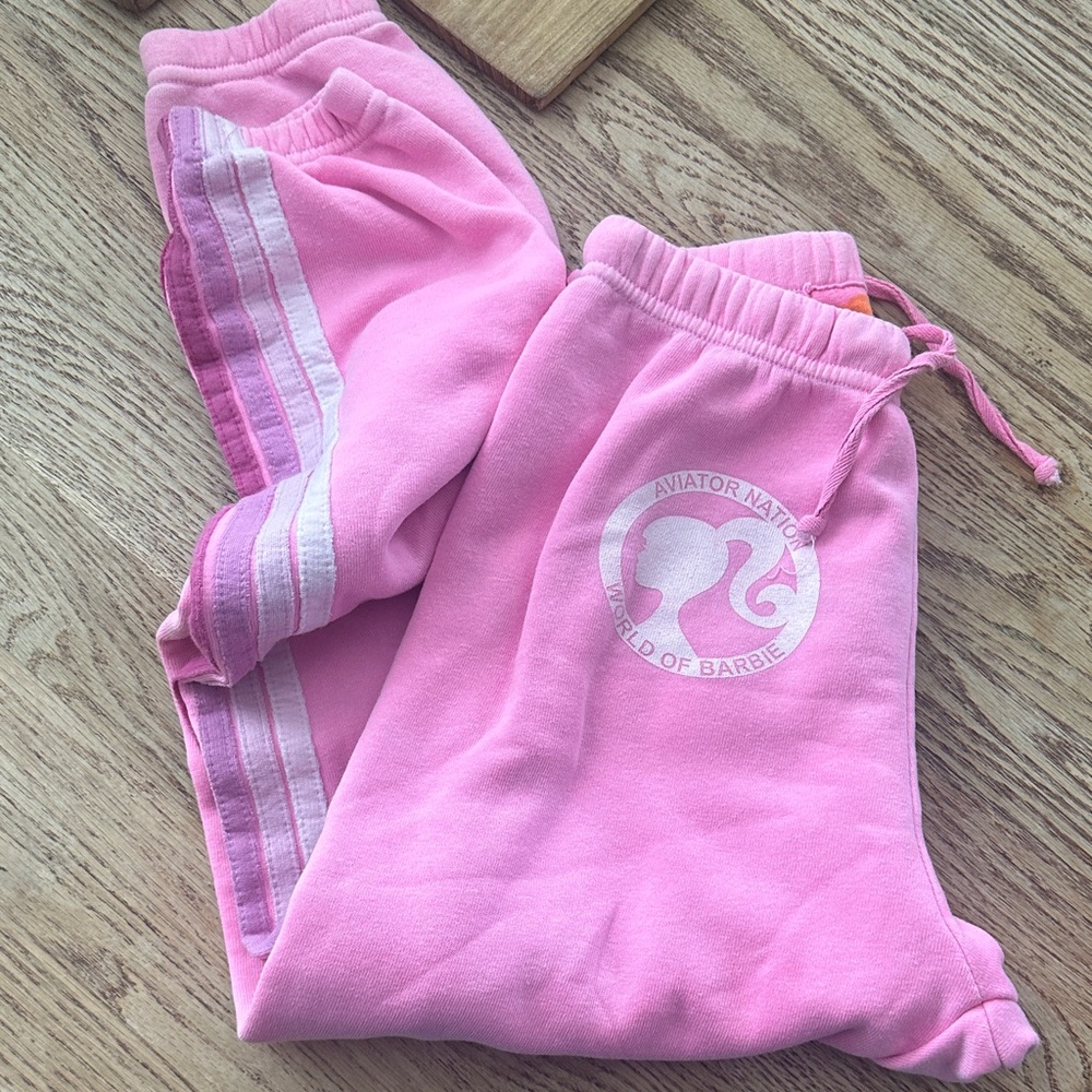 BARBIE 💓💓💓Aviator NationPink Joggers with Stripes LIMITED EDITION 💓💓💓